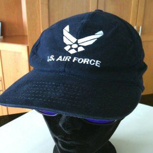 Hat U.S. Air Force Baseball Cap Navy Blue Size M Eagle Crest Embroidered USAF